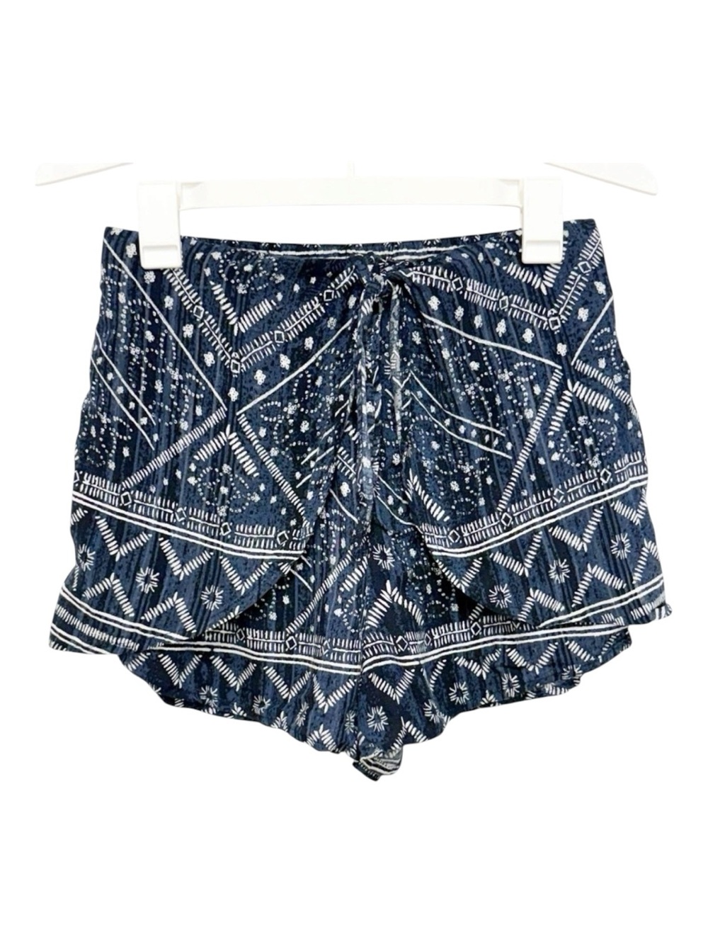 Abercrombie & Fitch Navy Bandana Print Wrap Tie Shorts Large